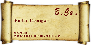 Berta Csongor névjegykártya